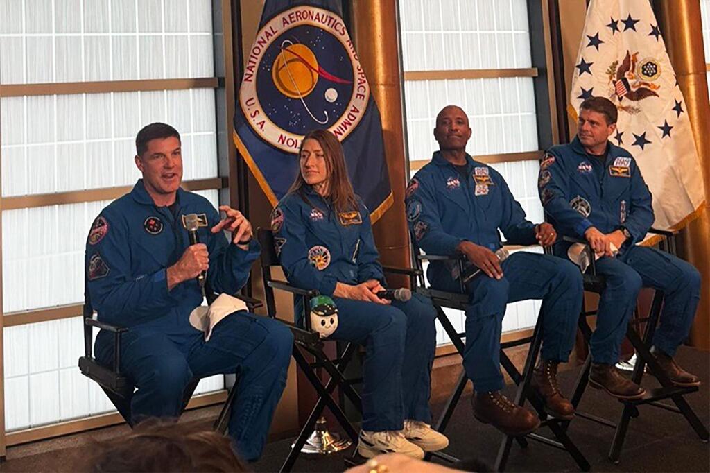 Los astronautas de la misión Artemis II en la sede de la ONU en Nueva York.